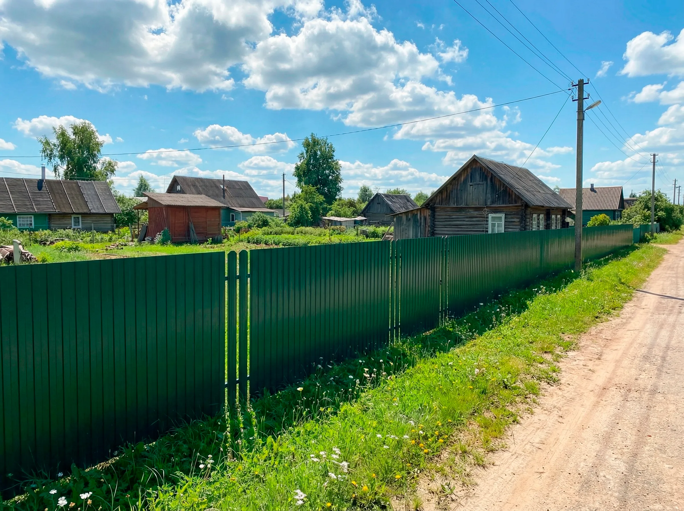 Комбинированные заборы из профнастила и евроштакетника
